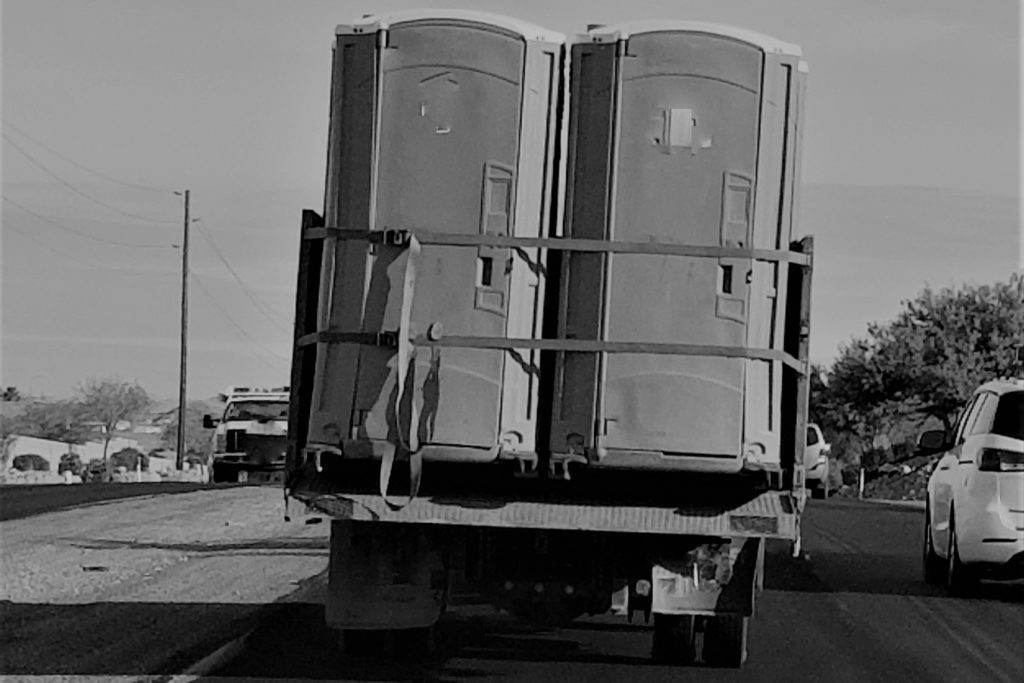 Porta Potties being delivered